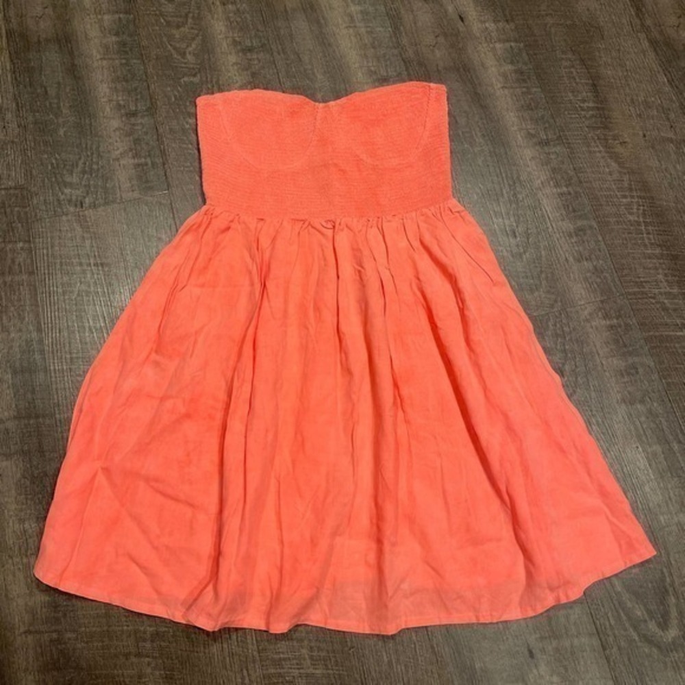 TopShop smocked babydoll mini dress strapless